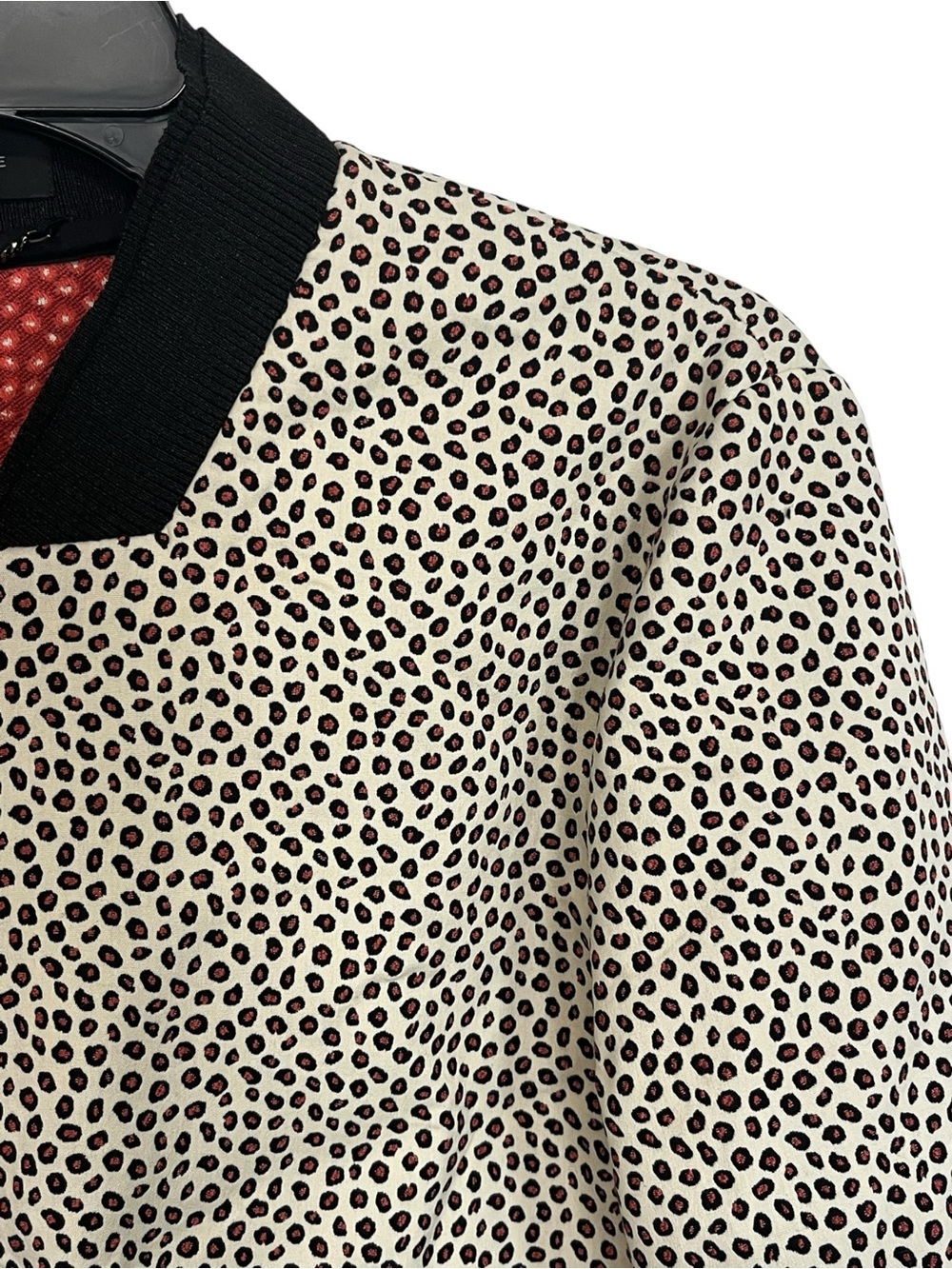 STRENESSE | Classy Cheetah‎ Print Black Ribbed Full Zip Front Blazer Jacket 6 - Picture 4 of 8